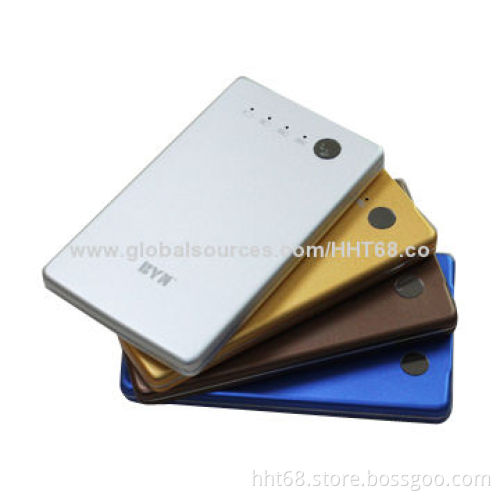 6000mA Ultra-thin Aluminum Power Banks with 5V/1A Output and Flashlight, Mini Advanced TouchscreenNew